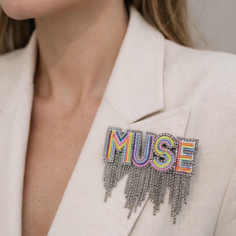 Colorful “MUSE” Crystal Brooch